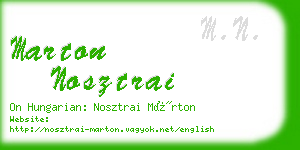 marton nosztrai business card